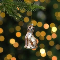 Northlight Standing Leopard Glass Christmas Ornament - 4" - Black And Orange -Northlight 4612186828608758432