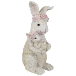 Northlight Mother And Baby Bunny Outdoor Garden Easter Statue - 9.25" White -Northlight 4612192042632582160