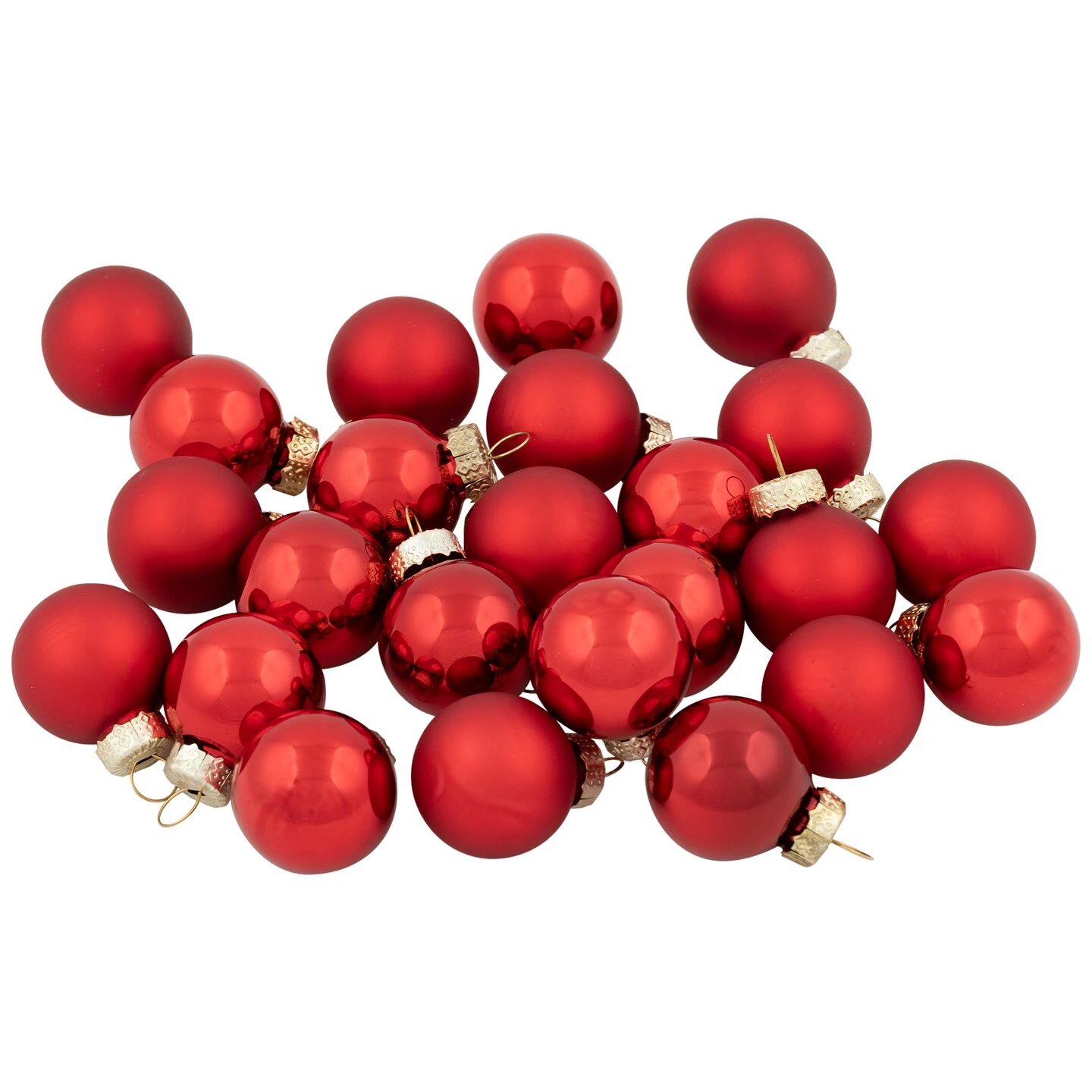 Northlight 2-Finish Mini Christmas Glass Ball Ornaments - 1" (25mm) - Red - 24ct 7 Northlight 2-Finish Mini Christmas Glass Ball Ornaments - 1" (25mm) - Red - 24ct - Image 5