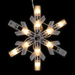 Northlight Twinkling Icicle Snowflake Christmas Lights - Clear - 8.6' White Wire - 100ct -Northlight 4612197954453851472