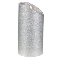 Northlight Lighted LED Flameless Flickering Pillar Christmas Candle - 6" - Silver -Northlight 4612200955174077664