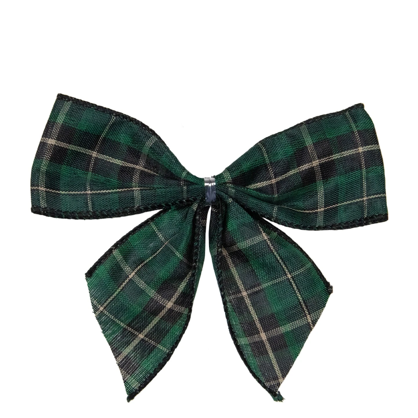 Northlight 2-Loop Christmas Bow Decorations - 5.5" - Green And Black - Pack Of 6 6 Northlight 2-Loop Christmas Bow Decorations - 5.5" - Green And Black - Pack Of 6 - Image 4
