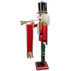 Northlight 36" Red And Green Christmas Nutcracker Soldier With Horn -Northlight 4612200956819293408