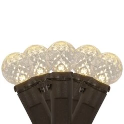 Northlight LED G12 Berry Christmas Lights - Warm White - 16' Brown Wire - 50ct -Northlight 4612205575525186576 2