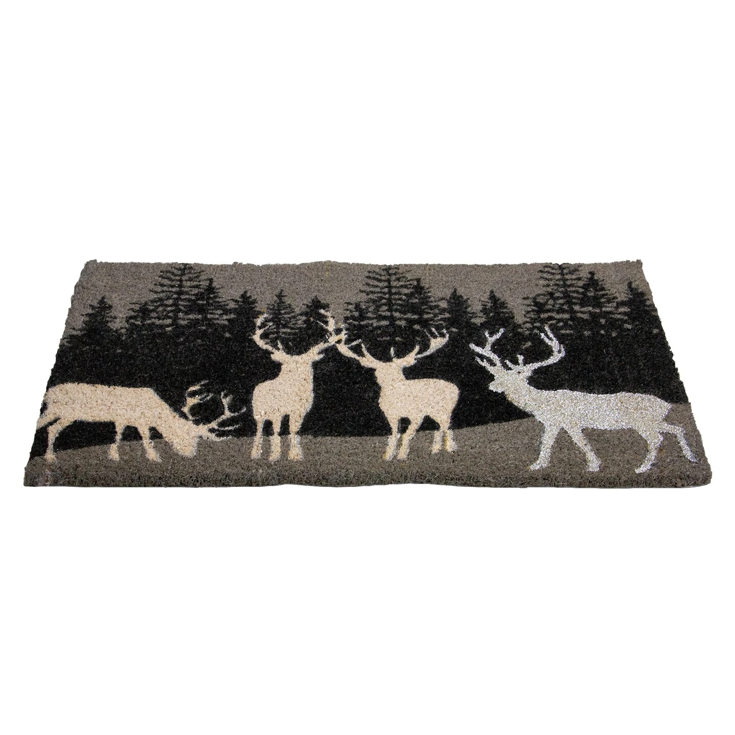 Northlight Natural Coir Rectangular Forest Reindeer Christmas Doormat 18" X 30" Black 6 Northlight Natural Coir Rectangular Forest Reindeer Christmas Doormat 18" X 30" Black - Image 4