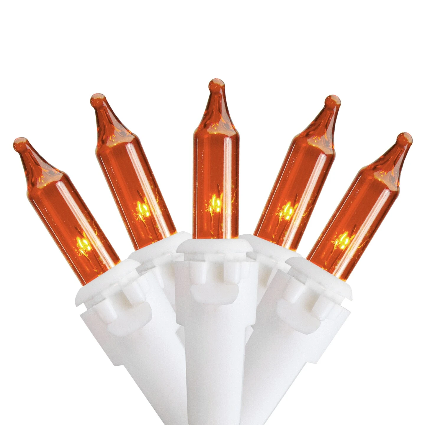 Northlight Mini Incandescent Icicle Christmas Lights - Orange - 3.5' White Wire - 100ct 7 Northlight Mini Incandescent Icicle Christmas Lights - Orange - 3.5' White Wire - 100ct - Image 5