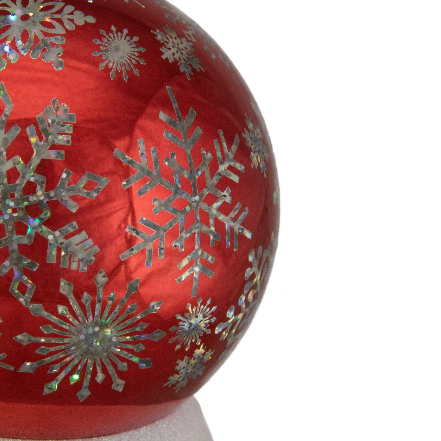 Northlight LED Lighted Shiny Snowflake Water Globe Decoration - 6.5" - Red - Warm White 6 Northlight LED Lighted Shiny Snowflake Water Globe Decoration - 6.5" - Red - Warm White - Image 4