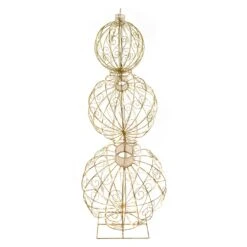 Northlight Open Design Stacked Christmas Ornaments Outdoor Decoration - 51" - Gold - Warm White 14 Northlight Open Design Stacked Christmas Ornaments Outdoor Decoration - 51" - Gold - Warm White -Northlight 4612210293328463072