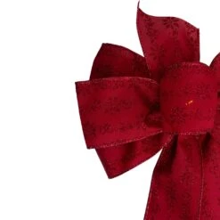 Northlight Glittered Poinsettia 6-Loop Christmas Bow Decoration - 9" X 14" - Red -Northlight 4612210293412349152