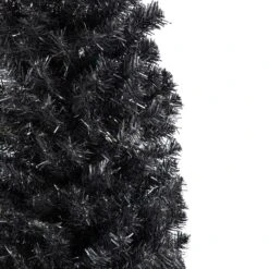 Northlight 6' Charcoal Brown Iridescent Slim Artificial Tinsel Halloween Tree, Unlit 13 Northlight 6' Charcoal Brown Iridescent Slim Artificial Tinsel Halloween Tree, Unlit -Northlight 4612210293718533344