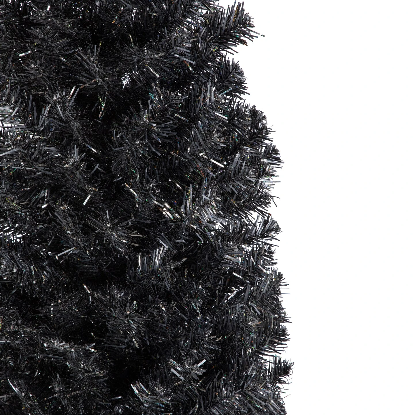 Northlight 6' Charcoal Brown Iridescent Slim Artificial Tinsel Halloween Tree, Unlit 6 Northlight 6' Charcoal Brown Iridescent Slim Artificial Tinsel Halloween Tree, Unlit - Image 4