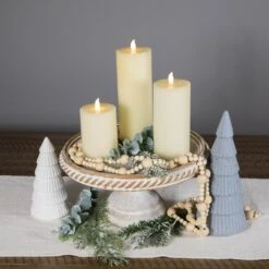 Northlight LED Flickering Flameless Pillar Candles - 8.75" - Cream - Set Of 3 Ivory -Northlight 4612210293781644512