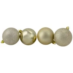 Northlight Shatterproof 4-Finish Christmas Ball Ornaments - 2.5" (60mm) - Champagne Gold - 24ct 10 Northlight Shatterproof 4-Finish Christmas Ball Ornaments - 2.5" (60mm) - Champagne Gold - 24ct -Northlight 4612210294061417696