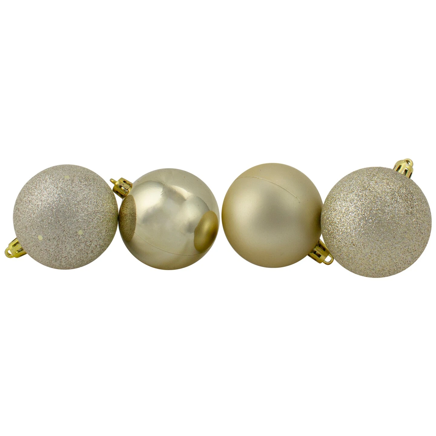 Northlight Shatterproof 4-Finish Christmas Ball Ornaments - 2.5" (60mm) - Champagne Gold - 24ct 6 Northlight Shatterproof 4-Finish Christmas Ball Ornaments - 2.5" (60mm) - Champagne Gold - 24ct - Image 4
