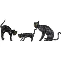 Northlight LED Lighted Black Cat Family Outdoor Halloween Decorations - 27.5" - Set Of 3 14 Northlight LED Lighted Black Cat Family Outdoor Halloween Decorations - 27.5" - Set Of 3 -Northlight 4612210294234432736