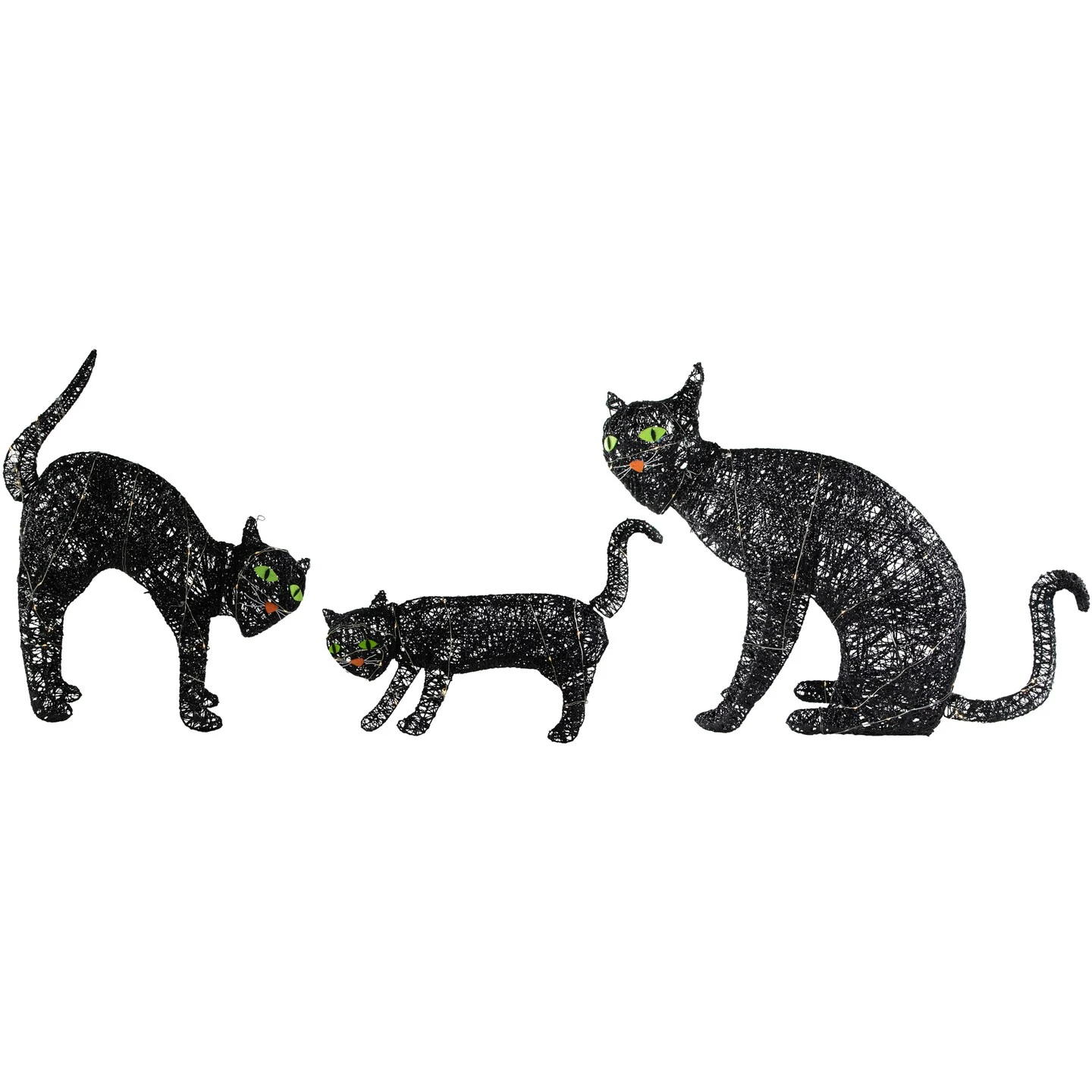 Northlight LED Lighted Black Cat Family Outdoor Halloween Decorations - 27.5" - Set Of 3 7 Northlight LED Lighted Black Cat Family Outdoor Halloween Decorations - 27.5" - Set Of 3 - Image 5
