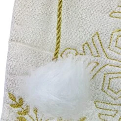 Northlight 20" Cream With Gold Snowflakes Christmas Stocking With Faux Fur Cuff White -Northlight 4612210294280570080