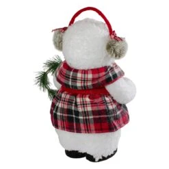 Northlight Plush Girl Snowman With Ear Muffs And Wreath Christmas Figure - 12" White 12 Northlight Plush Girl Snowman With Ear Muffs And Wreath Christmas Figure - 12" White -Northlight 4612229838646691040