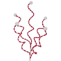 Northlight 24" Red And White Striped Candy Cane Curls Christmas Spray -Northlight 4612229838906737888