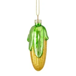 Northlight 4" Yellow And Green Corn On The Cob Glass Christmas Ornament 11 Northlight 4" Yellow And Green Corn On The Cob Glass Christmas Ornament -Northlight 4612229838948680928
