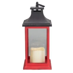 Northlight LED Candle With Deer "Merry Christmas" Lantern - 12" - Red And Black 14 Northlight LED Candle With Deer "Merry Christmas" Lantern - 12" - Red And Black -Northlight 4612229839097578720