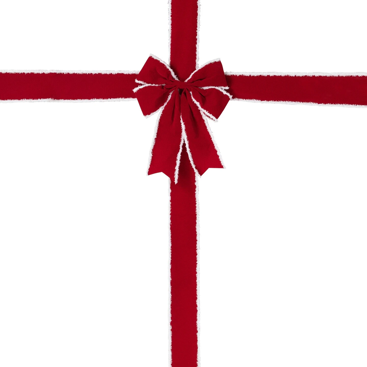 Northlight 14' Red And White Velvet Christmas Door Bow 6 Northlight 14' Red And White Velvet Christmas Door Bow - Image 4