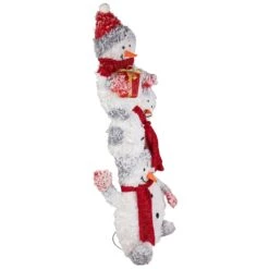Northlight 42" Lighted Stacked Snowman Family Outdoor Christmas Decoraton White -Northlight 4612229839187756256