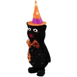 Northlight 24" Lighted Black Cat In Witch's Hat Outdoor Halloween Decoration 14 Northlight 24" Lighted Black Cat In Witch's Hat Outdoor Halloween Decoration -Northlight 4612229839221310688