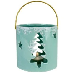 Northlight Pine Tree And Star Cutout Tea Light Christmas Candle Holder - 4.25" - Green -Northlight 4612229839276033248