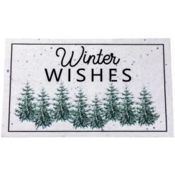 Northlight Pine Trees "Winter Wishes" Christmas Doormat 29" X 17" White 12 Northlight Pine Trees "Winter Wishes" Christmas Doormat 29" X 17" White -Northlight 4612229839892595936