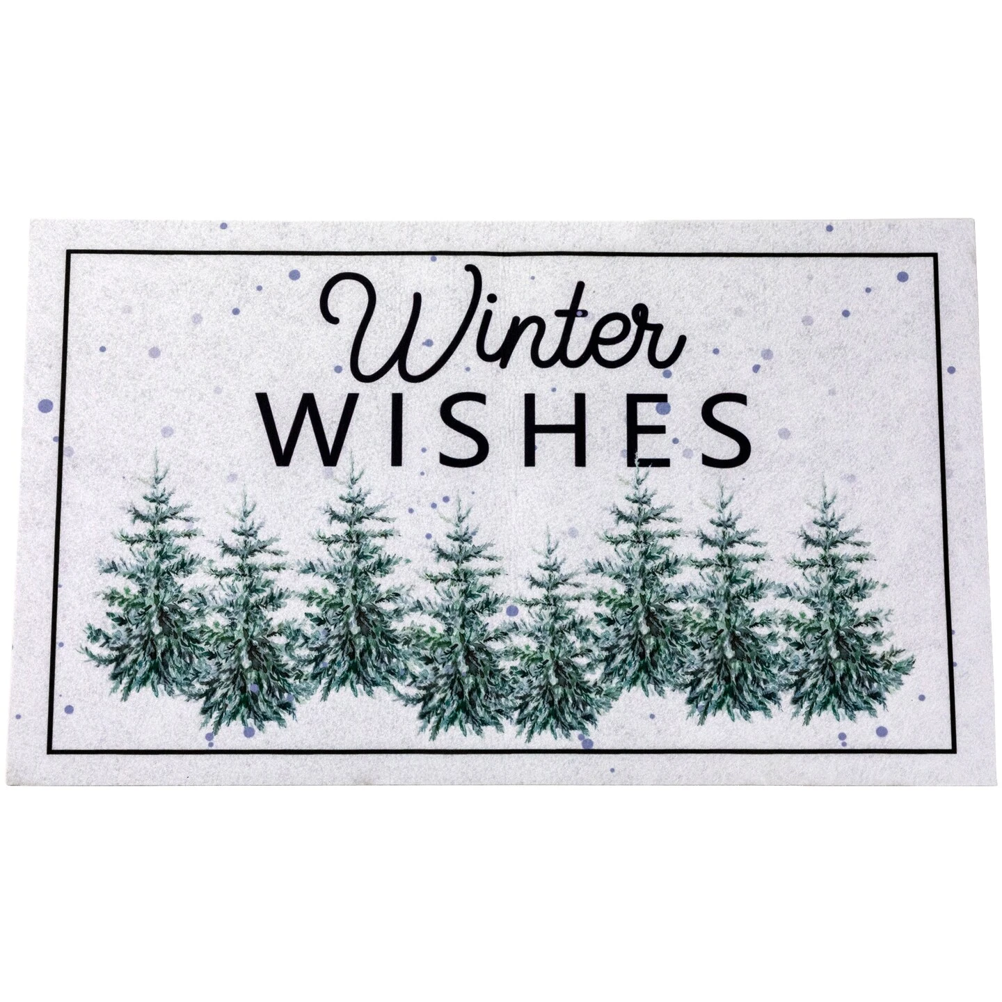 Northlight Pine Trees "Winter Wishes" Christmas Doormat 29" X 17" White 6 Northlight Pine Trees "Winter Wishes" Christmas Doormat 29" X 17" White - Image 4