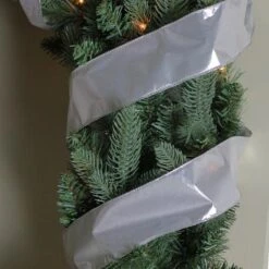 Northlight Silver Christmas Wired Craft Ribbon 2.5" X 10 Yards 10 Northlight Silver Christmas Wired Craft Ribbon 2.5" X 10 Yards -Northlight 4612229840049685728