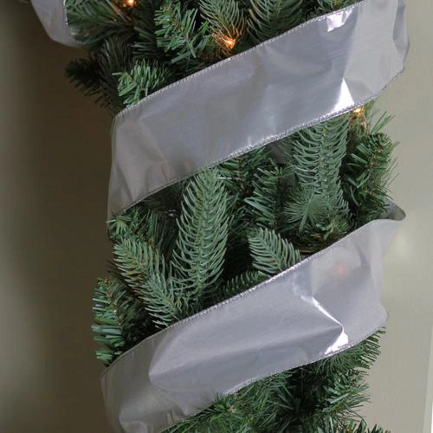 Northlight Silver Christmas Wired Craft Ribbon 2.5" X 10 Yards 6 Northlight Silver Christmas Wired Craft Ribbon 2.5" X 10 Yards - Image 4