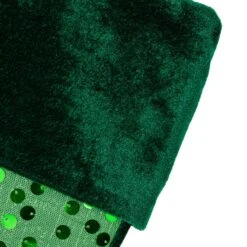 Northlight 20" Shiny Metallic Green Sequined Christmas Stocking With Velveteen Cuff -Northlight 4612229840063317216