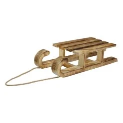 Northlight Rustic Wooden Sleigh With Twine Rope Christmas Wall Decoration - 16" Brown -Northlight 4612229840290858208