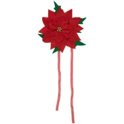 Northlight Red Poinsettia Tie-On Christmas Tree Topper Unlit - 14" -Northlight 4612229840685122784