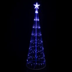 Northlight LED Lighted Christmas Cone Tree Outdoor Decoration - 9' - Blue