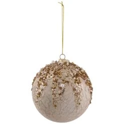 Northlight Beaded Sequin Shatterproof Christmas Ball Ornament - 4" - Champagne Gold -Northlight 4612242936530933968