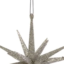Northlight Sparkling Glitter Starburst Hanging Christmas Ornament - 6" - Silver -Northlight 4612242937581203664