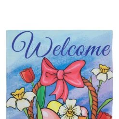 Northlight Welcome Easter Basket Outdoor House Flag 28" X 40" Green -Northlight 4612244082302642640