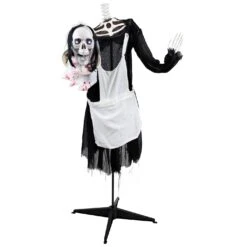 Northlight LED Lighted And Animated Skeleton Maid Head-in-Hand Halloween Figure - 57" Black 12 Northlight LED Lighted And Animated Skeleton Maid Head-in-Hand Halloween Figure - 57" Black -Northlight 4612246274625694640