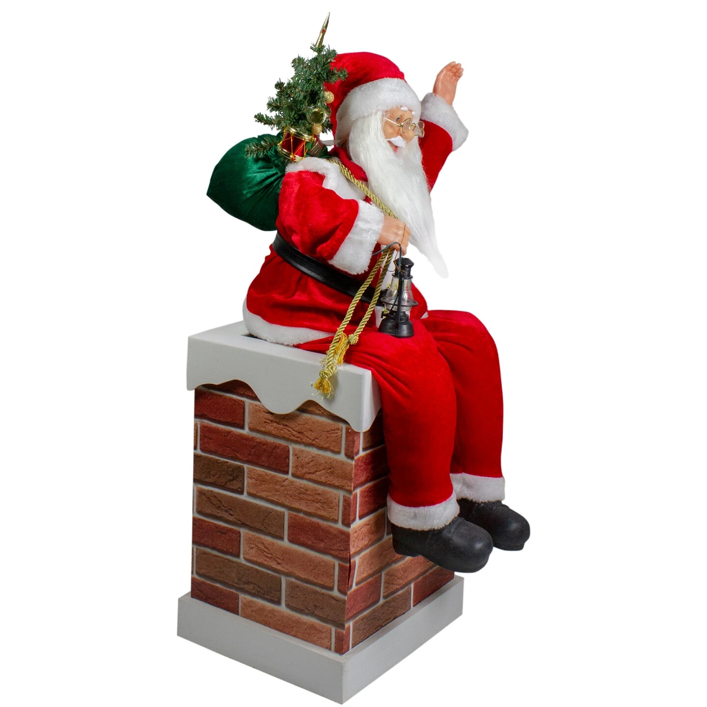Northlight 32" Musical And Animated Santa On A Chimney Christmas Decoration Red 7 Northlight 32" Musical And Animated Santa On A Chimney Christmas Decoration Red - Image 5