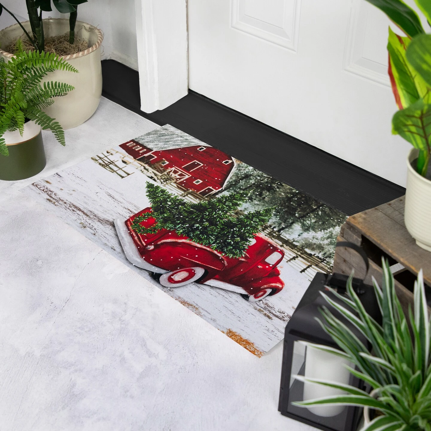 Northlight Vintage Pickup Truck Christmas Outdoor Doormat - 17.75" X 29.5" Multi 6 Northlight Vintage Pickup Truck Christmas Outdoor Doormat - 17.75" X 29.5" Multi - Image 4