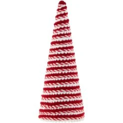 Northlight Candy Cane Swirled Christmas Cone Tree - 10.5" - Red And White