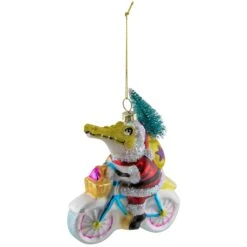 Northlight Crocodile Santa Glass Christmas Ornament- 4.25" Yellow 12 Northlight Crocodile Santa Glass Christmas Ornament- 4.25" Yellow -Northlight 469760722328272