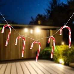Northlight Candy Cane Christmas Light Set - 4.5' Clear Wire - 10ct Red -Northlight 470583662449808 1