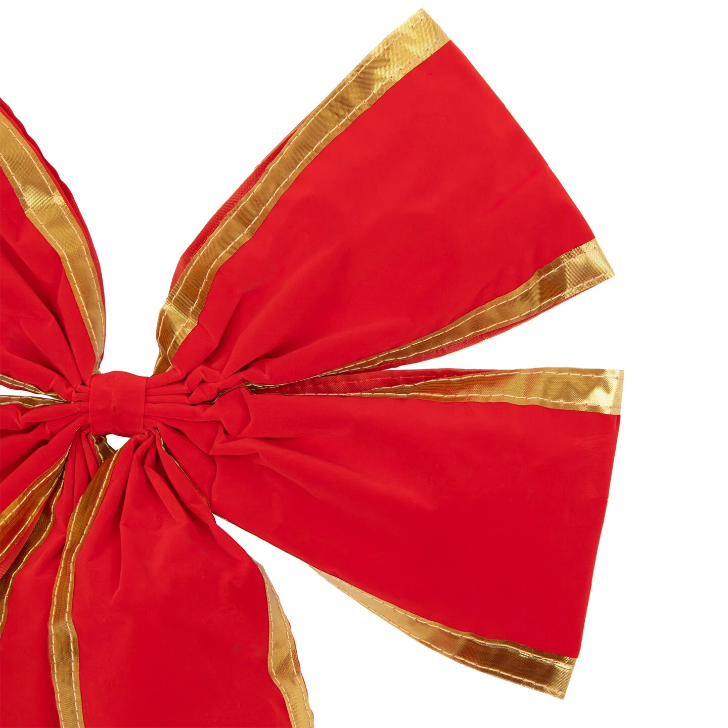 Northlight 18" X 30" Red 4-Loop Velveteen Christmas Bow With Gold Trim 8 Northlight 18" X 30" Red 4-Loop Velveteen Christmas Bow With Gold Trim - Image 6