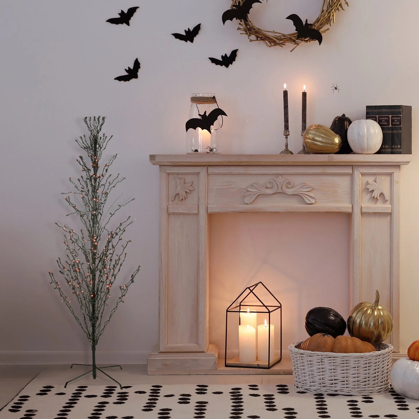 Northlight Pre-Lit Cascade Outdoor Halloween Twig Tree - 4' - Black - Orange Lights 6 Northlight Pre-Lit Cascade Outdoor Halloween Twig Tree - 4' - Black - Orange Lights - Image 4