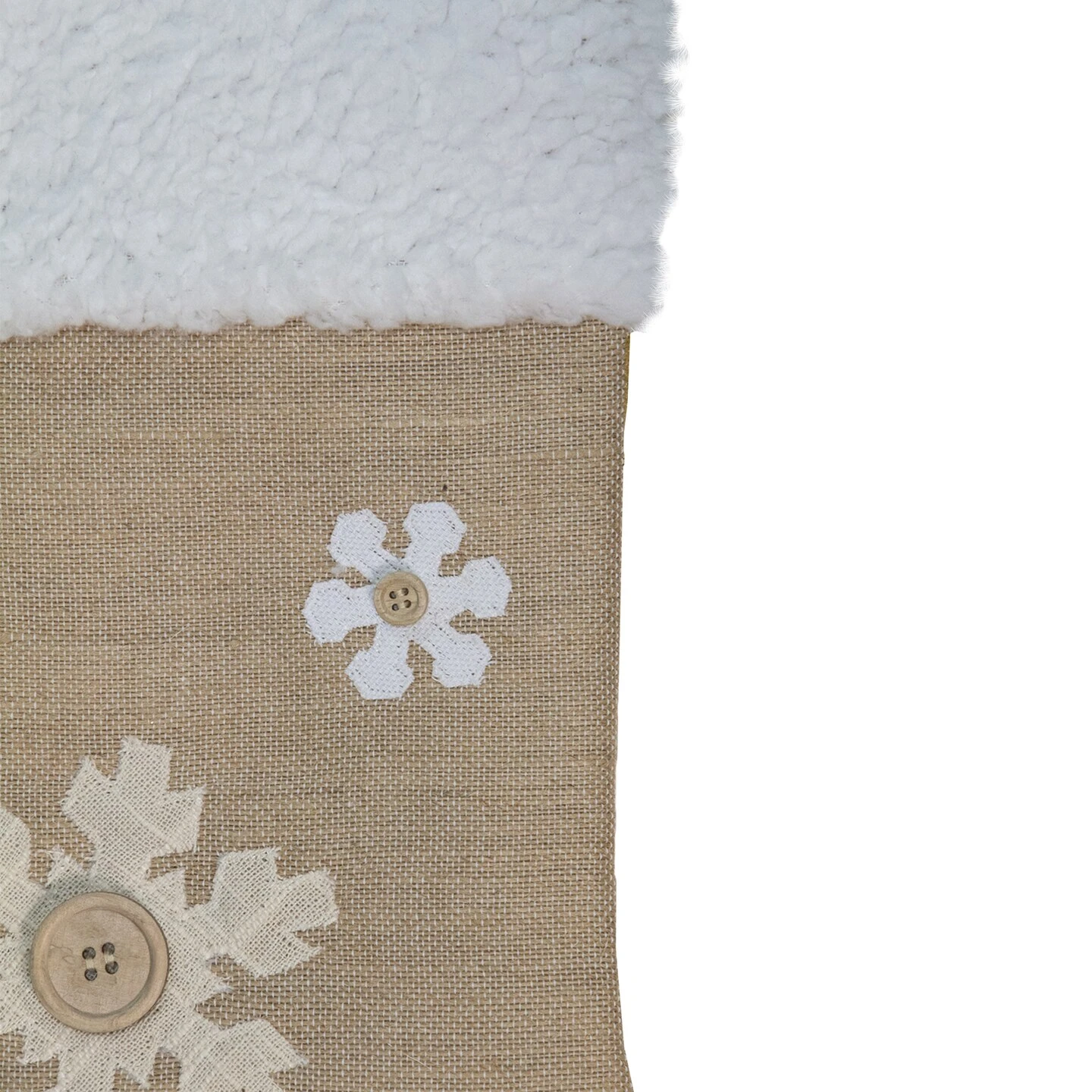 Northlight 20.5" Beige And Ivory Snowflake Embroidered Christmas Stocking 7 Northlight 20.5" Beige And Ivory Snowflake Embroidered Christmas Stocking - Image 5