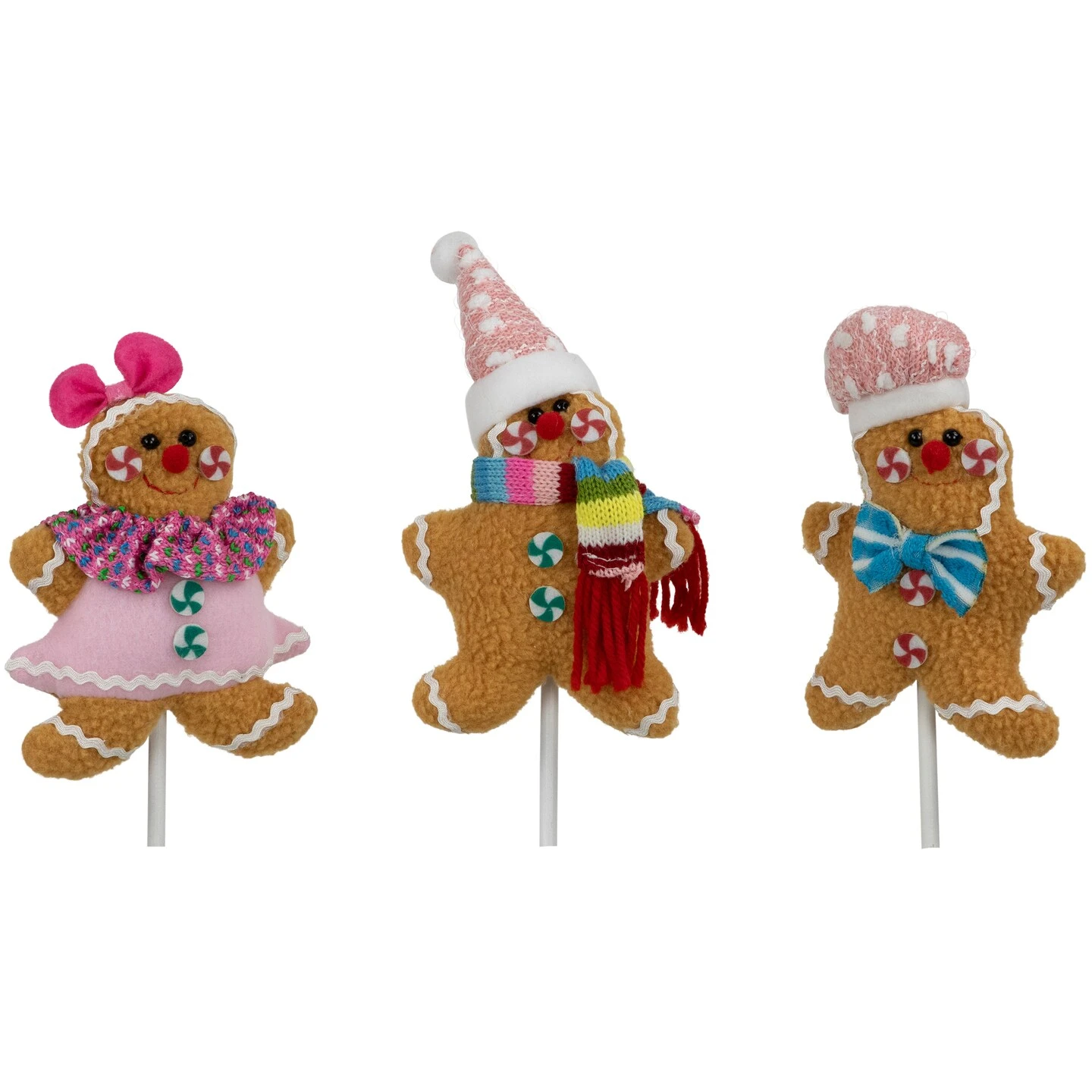 Northlight Plush Gingerbread Christmas Picks -10" - Set Of 3 Brown 9 Northlight Plush Gingerbread Christmas Picks -10" - Set Of 3 Brown - Image 7